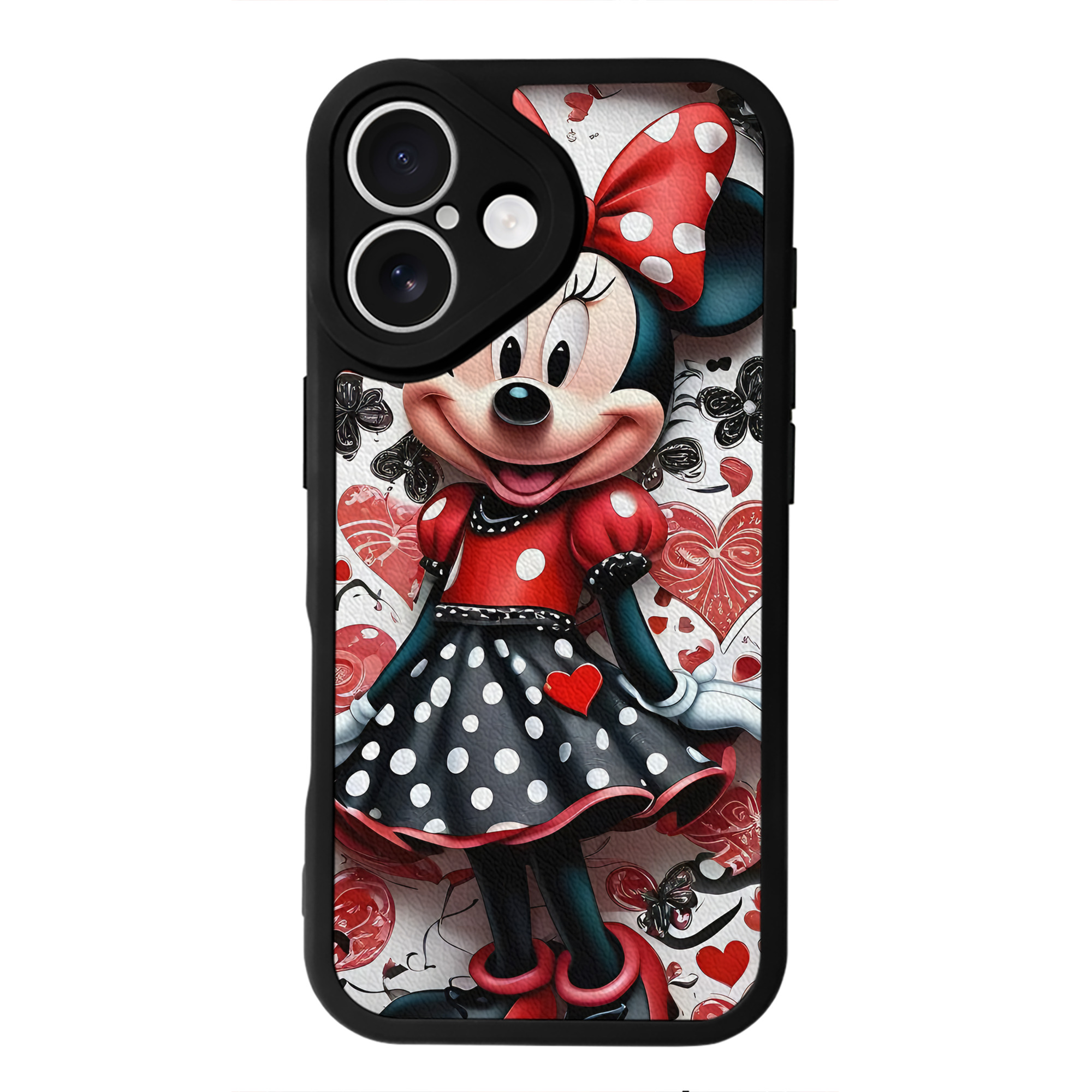 （画像用） ミッキーマウス Mickey Mouse 【iPhone 16シリーズ対応】シリコンスマホケース（レザー調） 材質：シリコン